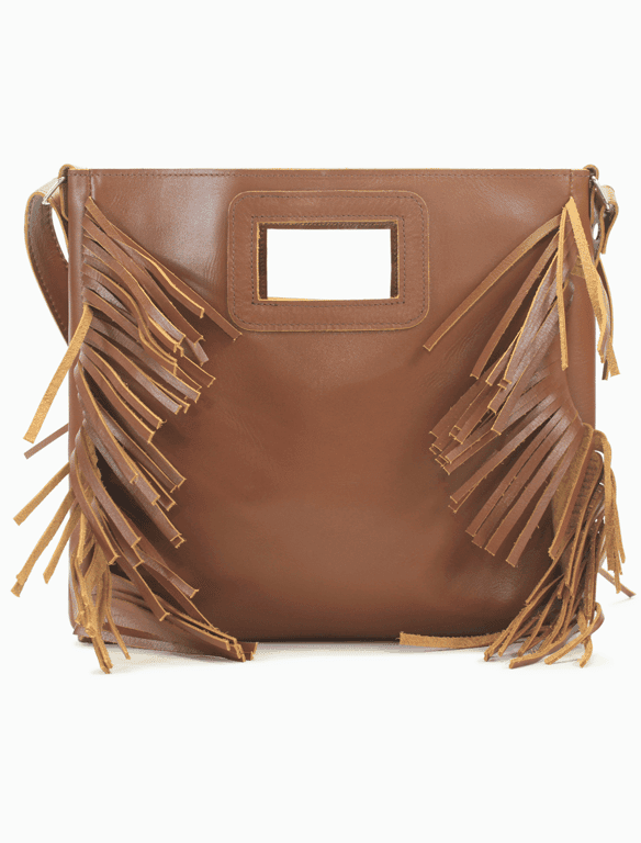 Brown Leather Fringe Crossbody Bag | Boho Shoulder Bag — view 1