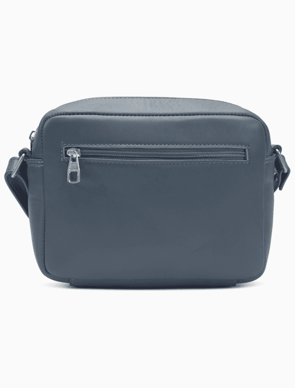 Minimalist Deep Teal Camera Bag | Modern Boxy Leather Crossbody — view 1