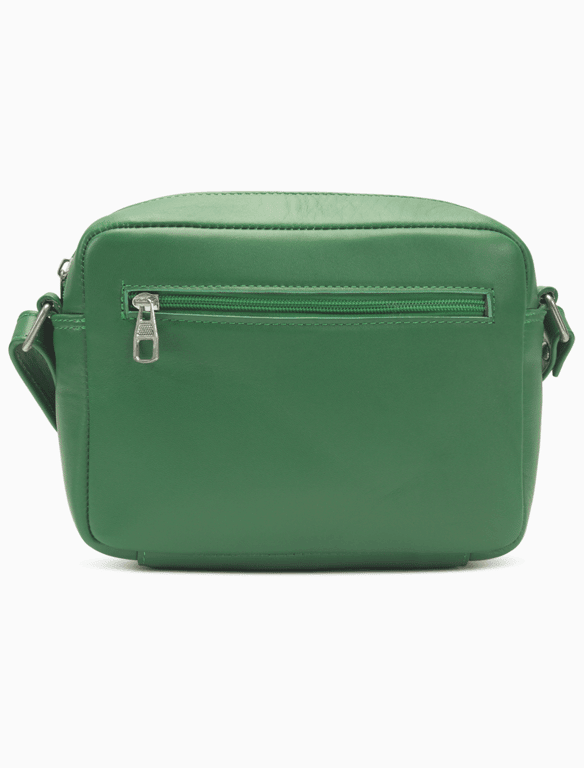 Minimalist Meadow Green Camera Bag | Modern Boxy Leather Crossbody — view 1